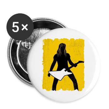 Guitar Player Silhouette Graffiti Poster - Buttons large 2.2''/56 mm (5-pack) - white - Front