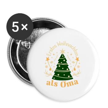 First Christmas as Grandma – Festive Christmas - Buttons large 2.2''/56 mm (5-pack) - white - Front