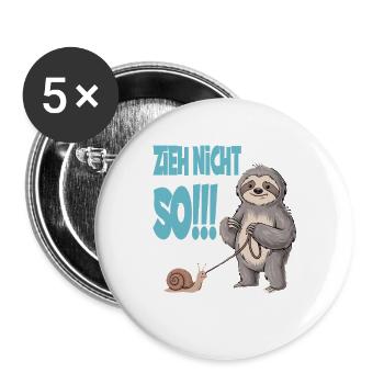 Don't pull so sloth with snail funnier - Buttons large 2.2''/56 mm (5-pack) - white - Front