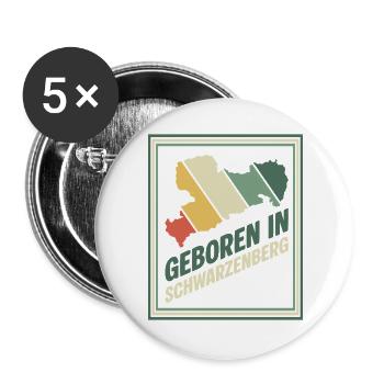 Né à Schwarzenberg - Lot de 5 grands badges (56 mm) - blanc - Devant