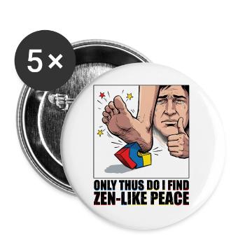 Building Block Pain Zen Meme - Buttons large 2.2''/56 mm (5-pack) - white - Front