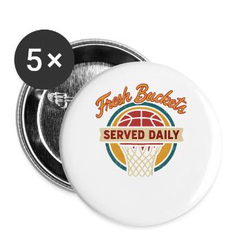 Basketball Spruch Humor Basketballer Geschenkidee - Buttons groß 56 mm (5er Pack) - Weiß - Vorne
