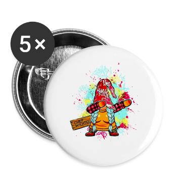 CHEF WICHTEL Dab Graffiti Weiblich Xmas Spruch - Buttons groß 56 mm (5er Pack) - Weiß - Vorne