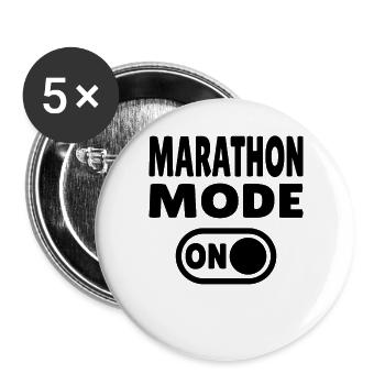 Mode marathon activé – Courir avec passion - Lot de 5 grands badges (56 mm) - blanc - Devant