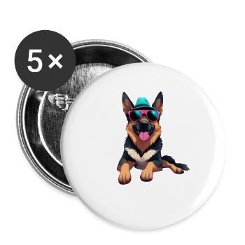 Sunglasses Shepherd Dog - Buttons large 2.2''/56 mm (5-pack) - white - Front