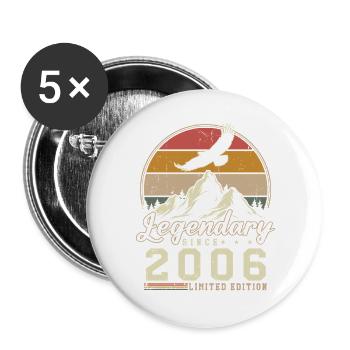 2006 Vintage Jahrgang Geburtstag Retro Geschenk - Buttons groß 56 mm (5er Pack) - Weiß - Vorne