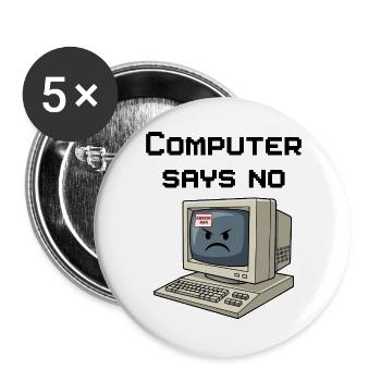 Retro Computer 404 Fehler - Buttons groß 56 mm (5er Pack) - Weiß - Vorne