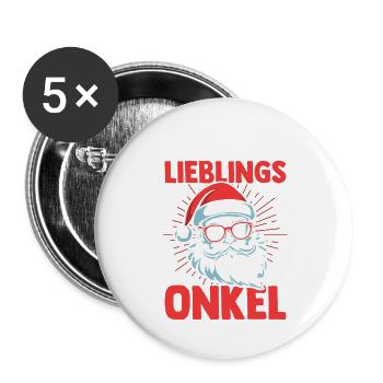 Santa Claus Uncle Claus Christmas - Buttons large 2.2''/56 mm (5-pack) - white - Front