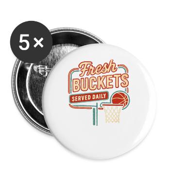 Basketball Spruch Humor Basketballer Geschenkidee - Buttons groß 56 mm (5er Pack) - Weiß - Vorne
