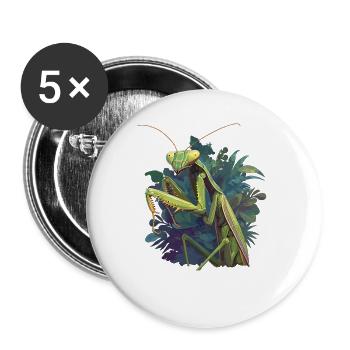 Gottesanbeterinnen Gottesanbeterin - Buttons groß 56 mm (5er Pack) - Weiß - Vorne