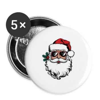 Santa Chill Sonnenbrillen Look - Buttons groß 56 mm (5er Pack) - Weiß - Vorne