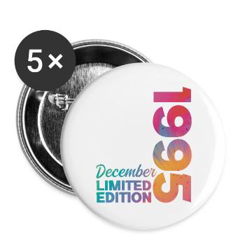 Anniversaire Décembre 1995 Né en Décembre Cadeau - Lot de 5 grands badges (56 mm) - blanc - Devant