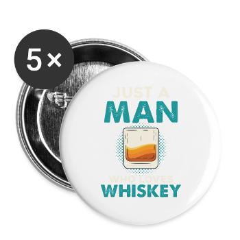 Un seul homme aime le whisky - Lot de 5 grands badges (56 mm) - blanc - Devant
