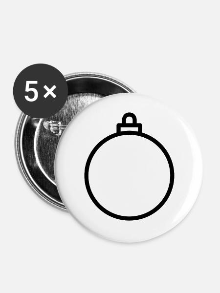 Christbaumkugel - Buttons groß 56 mm (5er Pack) - Weiß