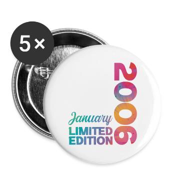 Geburtstag Januar 2006 Born In January Geschenk - Buttons groß 56 mm (5er Pack) - Weiß - Vorne
