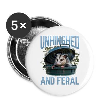 Funny Opossum - Buttons large 2.2''/56 mm (5-pack) - white - Front