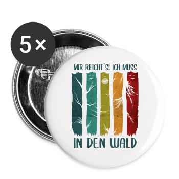 Forest Nature Nature Lover Tree Hiking Gift - Buttons large 2.2''/56 mm (5-pack) - white - Front