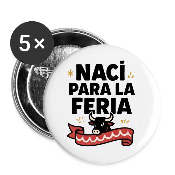 Naci para la feria - Buttons groß 56 mm (5er Pack) - Weiß - Vorne