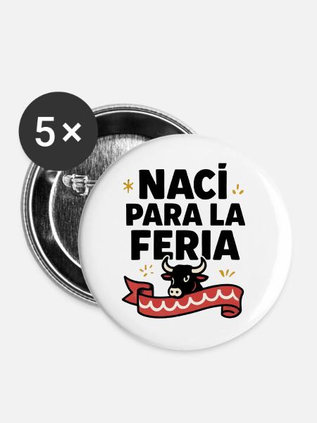 Naci para la feria - Buttons groß 56 mm (5er Pack) - Weiß