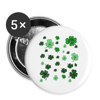 Shamrock Sparkle Pattern - Buttons large 2.2''/56 mm (5-pack) - white - Front