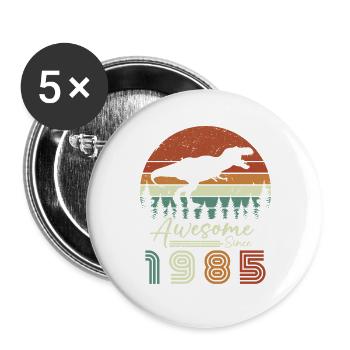 awsome_since_dinaseur_1985 - Lot de 5 grands badges (56 mm) - blanc - Devant