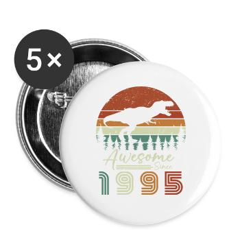 awsome_since_dinaseur_1995 - Lot de 5 grands badges (56 mm) - blanc - Devant