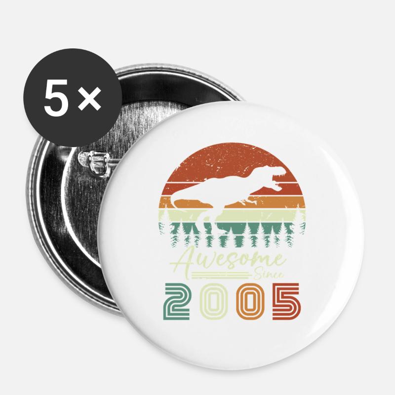 awsome_since_dinaseur_2005 - Buttons large 2.2''/56 mm (5-pack) - white