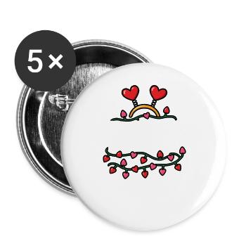 Romantische Pflichtlektüre Lustige Valentinstagsro - Buttons groß 56 mm (5er Pack) - Weiß - Vorne