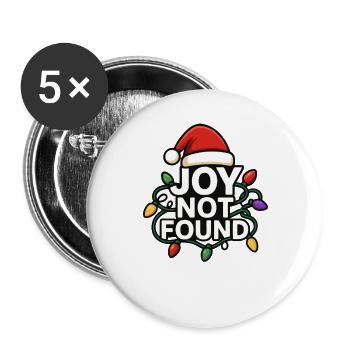 La joie n’a pas trouvé le Noël drôle subtil - Lot de 5 grands badges (56 mm) - blanc - Devant