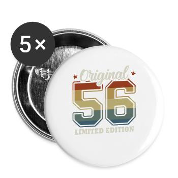Original 1956 Vintage Vintage Birthday Retro - Buttons large 2.2''/56 mm (5-pack) - white - Front