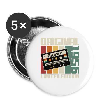 Original 1956 Vintage Vintage Anniversaire Rétro - Lot de 5 grands badges (56 mm) - blanc - Devant