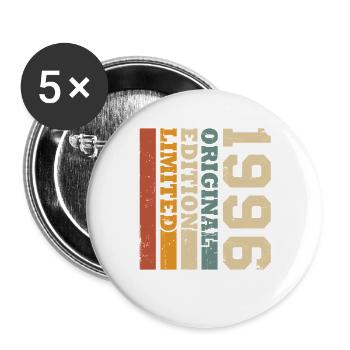 Original 1996 Vintage Vintage Birthday Retro - Buttons large 2.2''/56 mm (5-pack) - white - Front