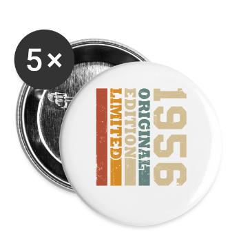 Original 1956 Vintage Vintage Birthday Retro - Buttons large 2.2''/56 mm (5-pack) - white - Front