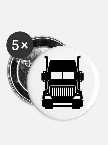 Lkw - Buttons groß 56 mm (5er Pack) - Weiß