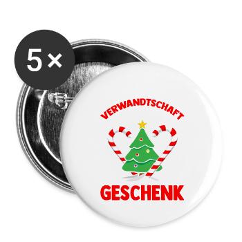 Santa Claus Christmas Time Christmas - Buttons large 2.2''/56 mm (5-pack) - white - Front