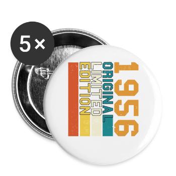 1956 Vintage Birthday Original Retro Gift 56 - Buttons large 2.2''/56 mm (5-pack) - white - Front