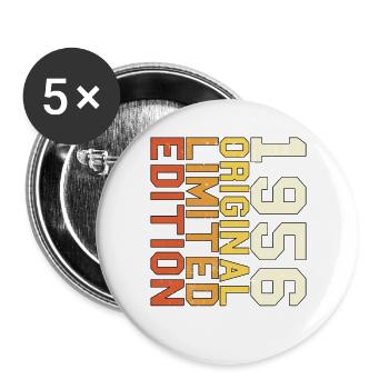 Original 1956 Vintage Retro Birthday Gift 56 - Buttons large 2.2''/56 mm (5-pack) - white - Front