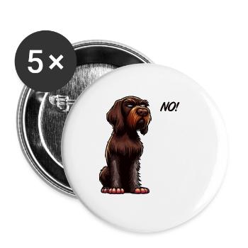 No Deutsch Drahthaar Deutsch-Drahthaar Besitzer - Buttons groß 56 mm (5er Pack) - Weiß - Vorne