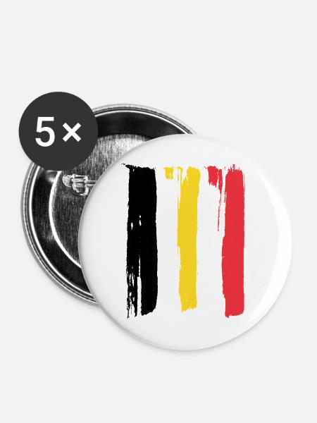 Belgien  - Buttons groß 56 mm (5er Pack) - Weiß