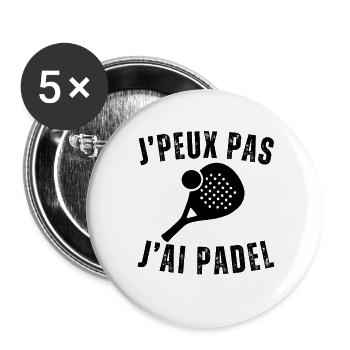 I can't I have padel gift padelist - Buttons large 2.2''/56 mm (5-pack) - white - Front