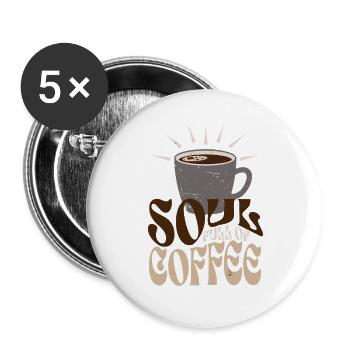 Kaffeeliebhaber - Spruch - Buttons groß 56 mm (5er Pack) - Weiß - Vorne