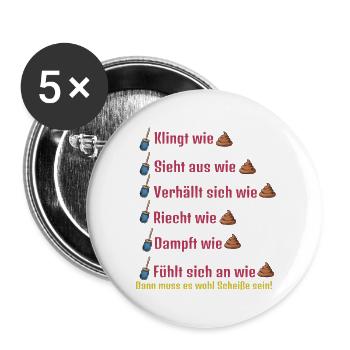 Klingt wie, Sieht aus wie ... - Buttons groß 56 mm (5er Pack) - Weiß - Vorne