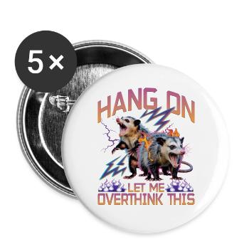 Funny Opossum - Buttons large 2.2''/56 mm (5-pack) - white - Front