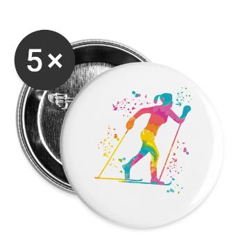 Cross-country skiing Cross-country skiing - Buttons large 2.2''/56 mm (5-pack) - white - Front