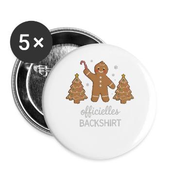 Cookies Baking Christmas Time Cookies Gingerbread - Buttons large 2.2''/56 mm (5-pack) - white - Front