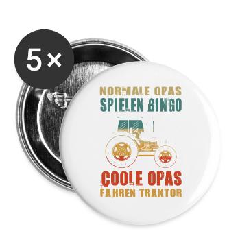 Agriculteur offre des cadeaux agricoles Tracteurs agricoles - Lot de 5 grands badges (56 mm) - blanc - Devant