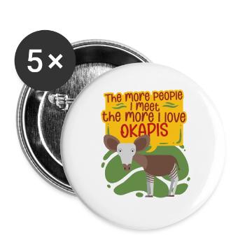 Okapi Animal - Buttons large 2.2''/56 mm (5-pack) - white - Front