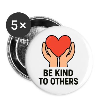 Hands Holding Heart of Kindness - Buttons large 2.2''/56 mm (5-pack) - white - Front