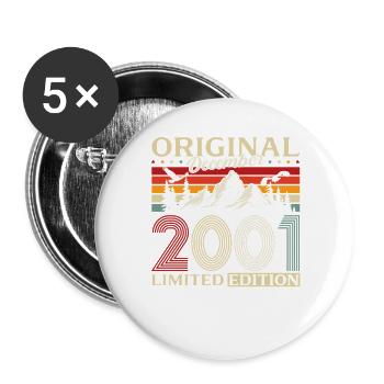 24e anniversaire Original décembre Volume 2001 - Lot de 5 grands badges (56 mm) - blanc - Devant