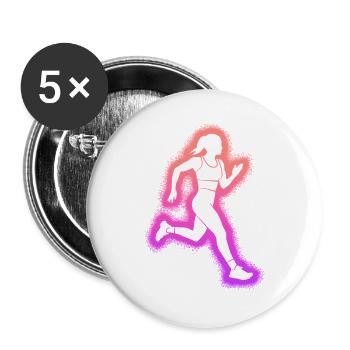 Running Jogging Kids Ladies Girls Runner - Buttons large 2.2''/56 mm (5-pack) - white - Front